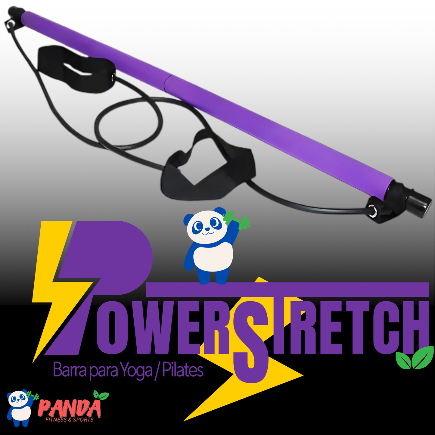 Barra Pilates con Elástico - PowerStretch - (Principiantes) (Portátil)